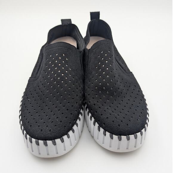 Ilse Jacobsen Tulip 139 Perforated Slip-On Sneaker Women's Black Size US10 EU41 - Picture 2 of 10